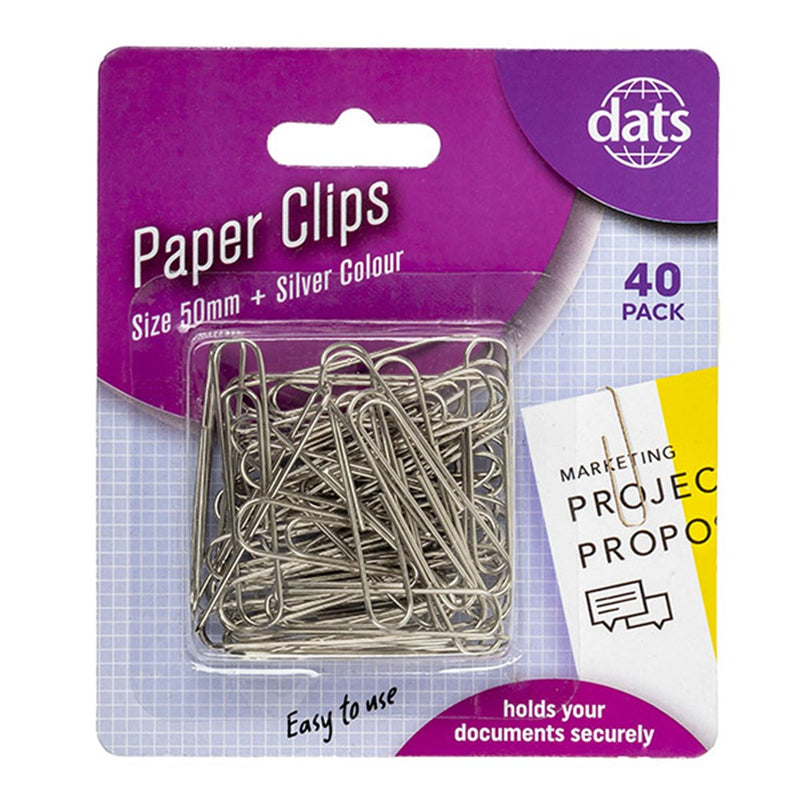 Clip Paper 50mm 40pk Silver