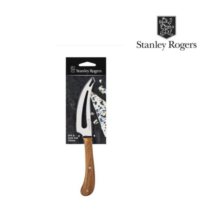 Pistol Grip Slotted Soft Cheese Knife Acacia Stanley Rogers