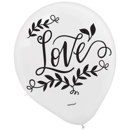 Love & Leaves Latex Balloon 30cm