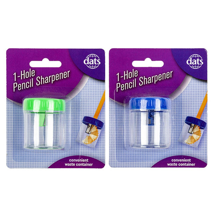 Sharpener Pencil Cylinder 1 Hole Asstd Cols