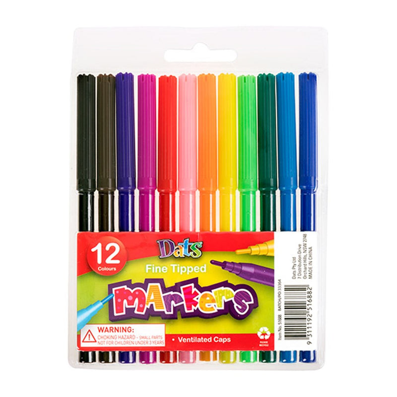 Marker Colour Fine Tip 12pk
