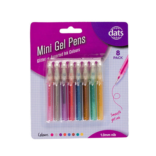 Pen Gel Mini Mixed Colours 8pk