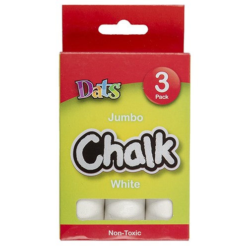 Chalk Jumbo White in Col Box 3pk