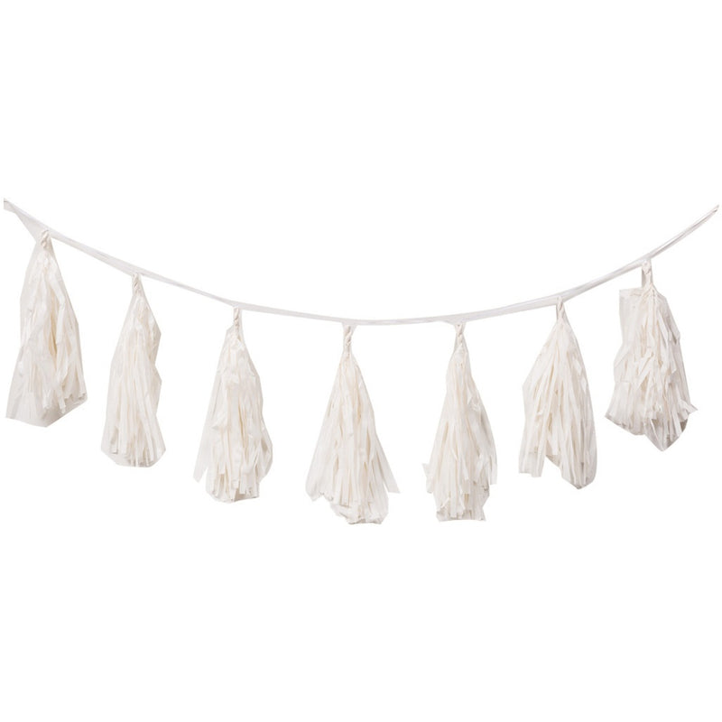 Tassel Garland White 3m 12 pk Five Star