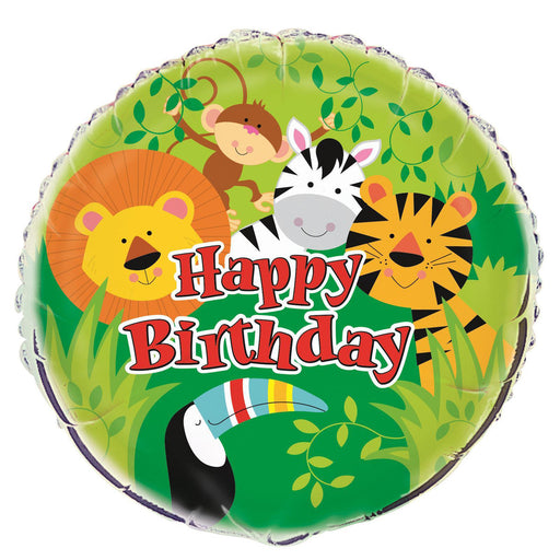Animal Jungle Happy Bday Foil Balloon 45cm