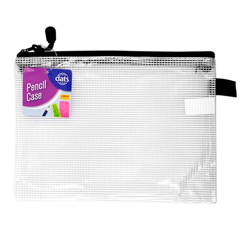 Pencil Case Zip Mesh Clear 260x185mm