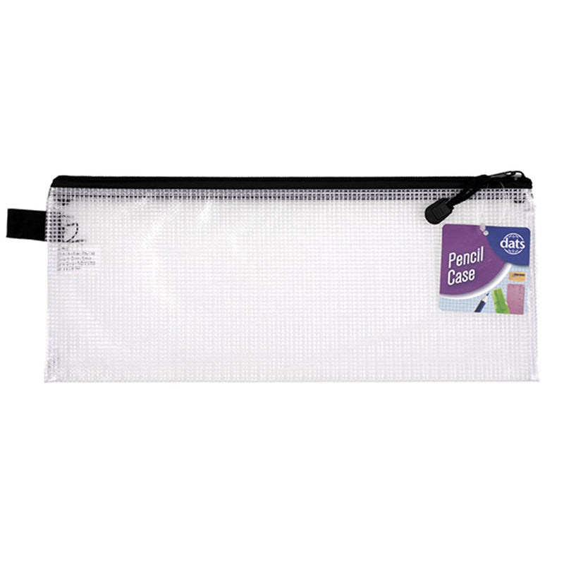 Pencil Case 1 Zip Mesh Clear 340x135mm