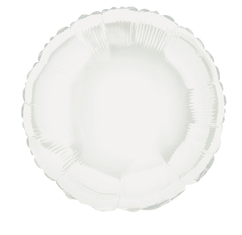 White Round Foil Balloon 45cm