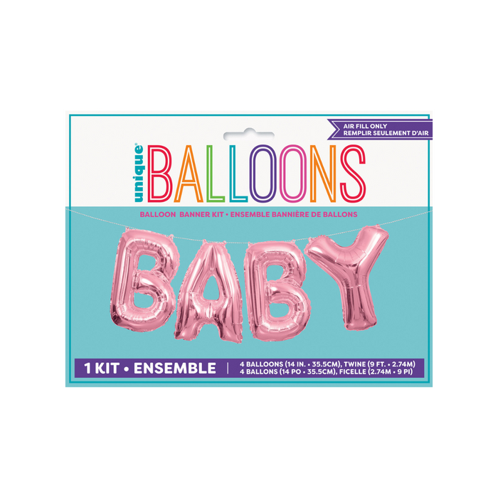 Ronis Banner Kit Foil Balloon 35cm BABY Light Pink
