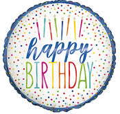 Silver Style Happy Birthday Foil Balloon 45cm