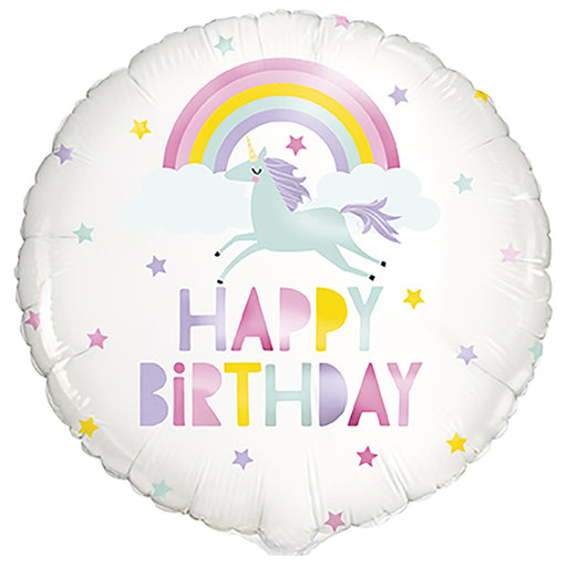 BLN FOIL Unicorn Birthday Foil Balloon 45cm