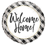 Black Gingham Welcome Home Foil Balloon 45cm