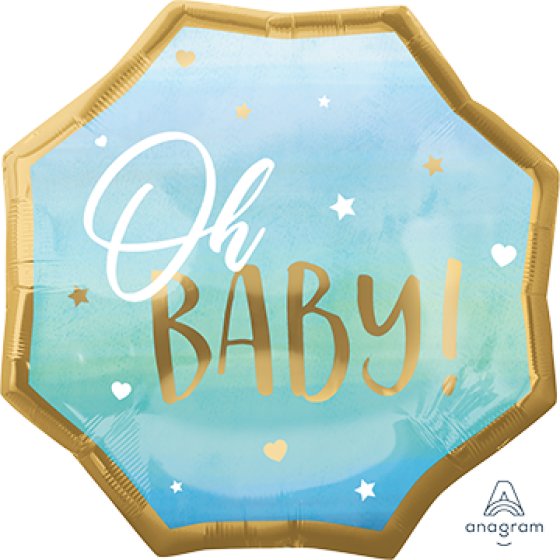 Foil Balloon SuperShape XL 55cm Blue Baby Boy Oh Baby P32