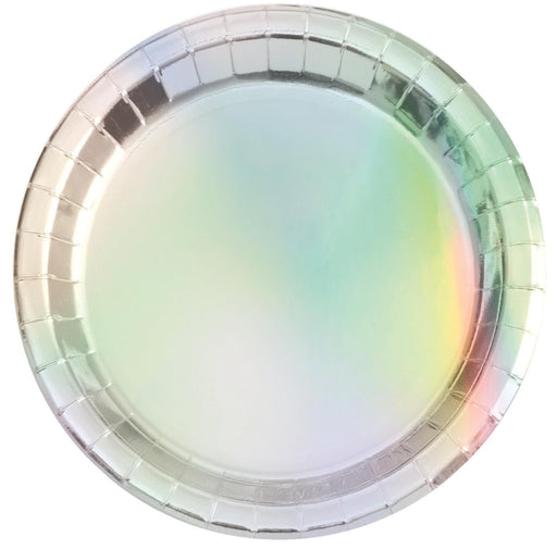 Foil Iridescent Round Paper Plates 8x18cm