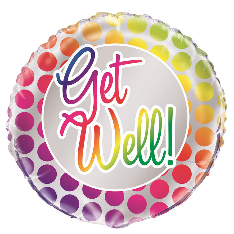 Rainbow Get Well Foil Balloon 45cm