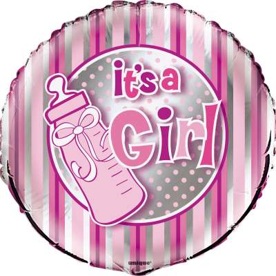 It's A Girl Bottle Foil Balloon 45cm