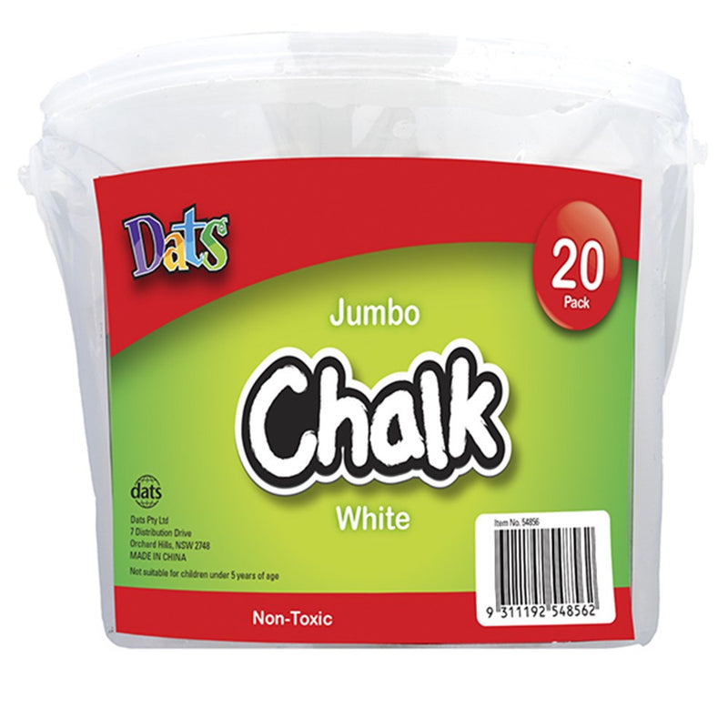 Chalk Jumbo White 20pk in Bucket