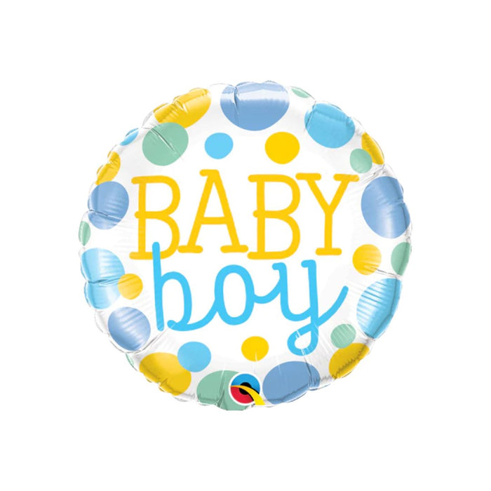 Foil Balloon 45Cm Baby Boy Dots