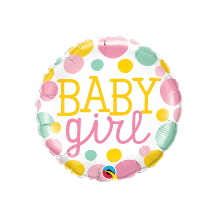 Foil Balloon 45Cm Baby Girl Dots