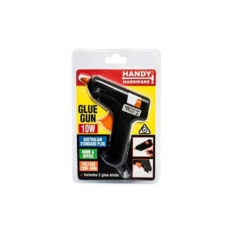 Glue Gun Black 10W (Includes 2 x Glue Clear Glue Sticks 100mm x 7mm)