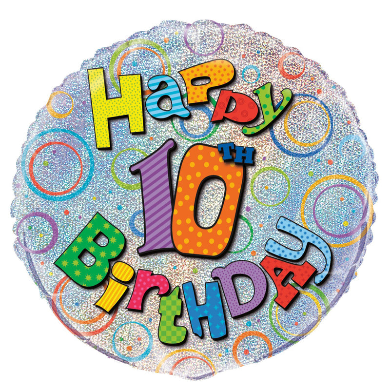 Happy 10th Birthday Foil Balloon 45cm