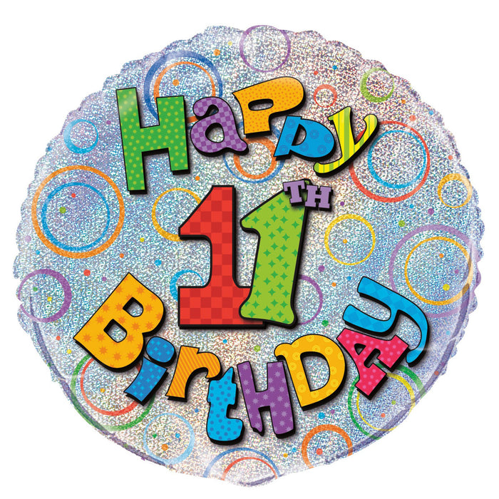 11th Birthday Foil Balloon 45cm