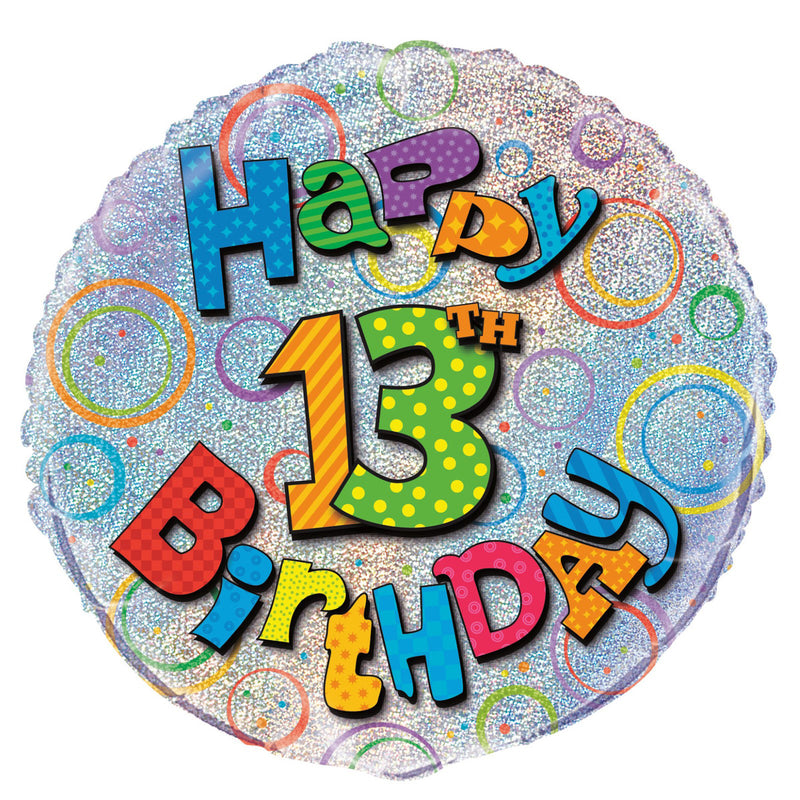 13th Bday Foil Balloon 45cm