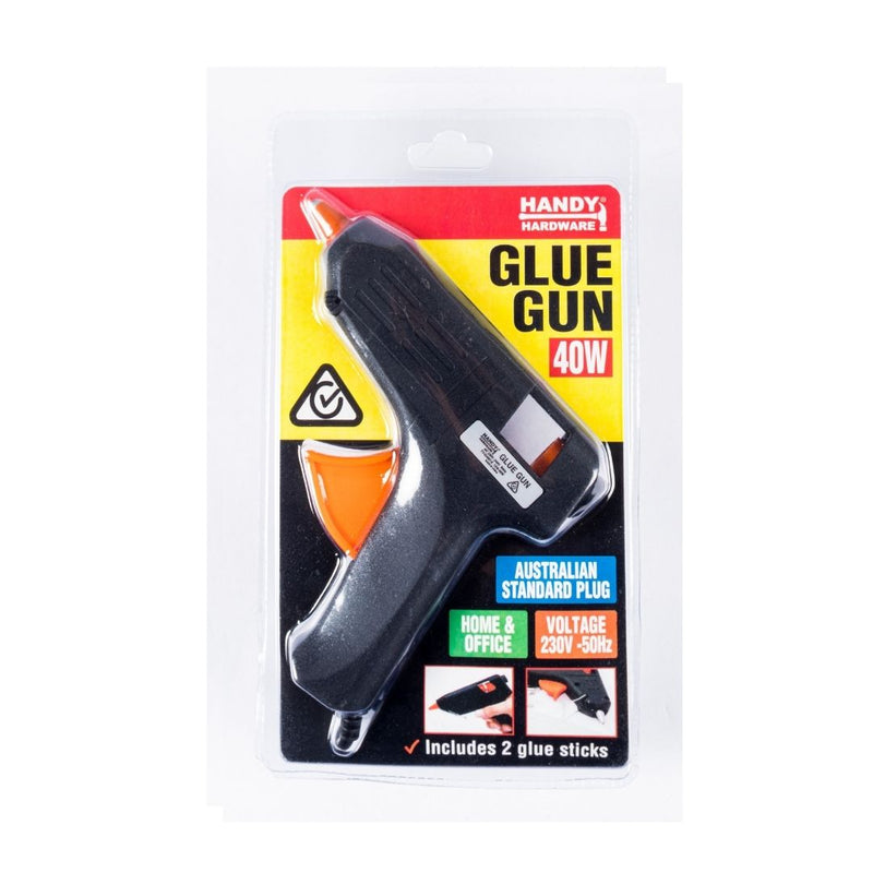 Glue Gun Black 40W (Includes 2 x Glue Clear Glue Sticks 100mm x 11mm)