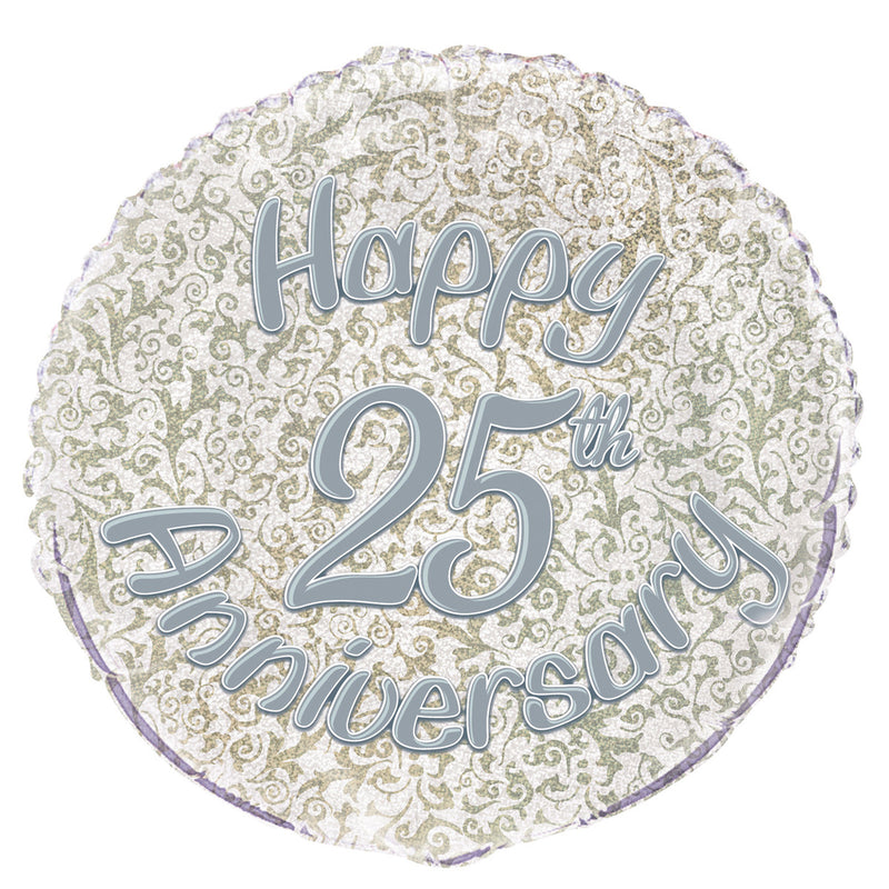  25th Anniversary Foil Balloons 45cm