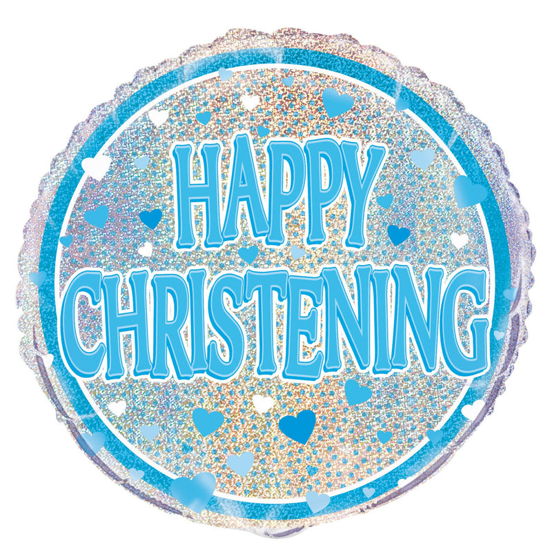 Blue Christening Foil Balloon 45cm