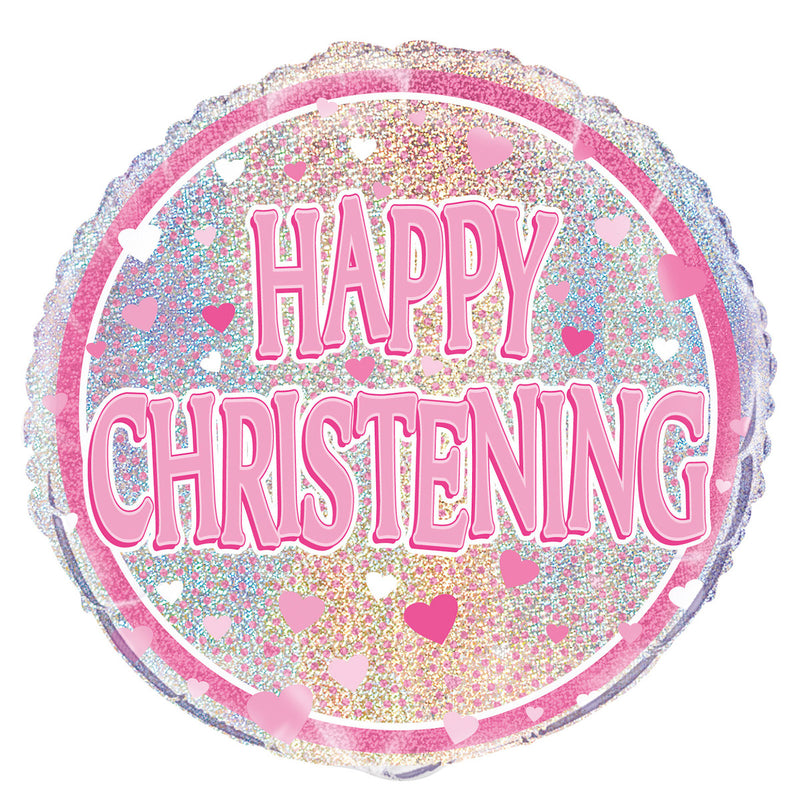 Pink Christening Foil Balloon 45cm