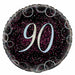 Black and Pink Number 90 Round Foil Balloon 45cm