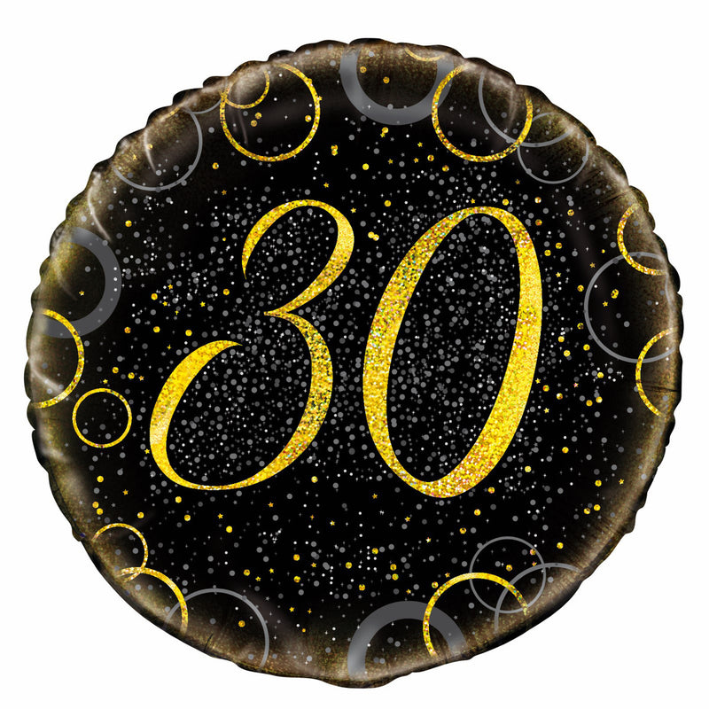 Glitz Gold 30th Birthday Foil Balloon 45cm