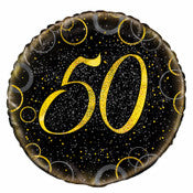 Glitz Gold 50th Birthday Foil Balloon 45cm