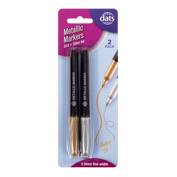 Marker Metallic 2pk Mixed Gold Silver Ink Pen Style