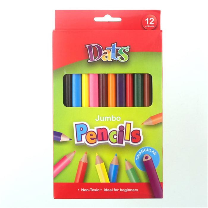Pencil Colour Jumbo Triangular 12pk in Col Box