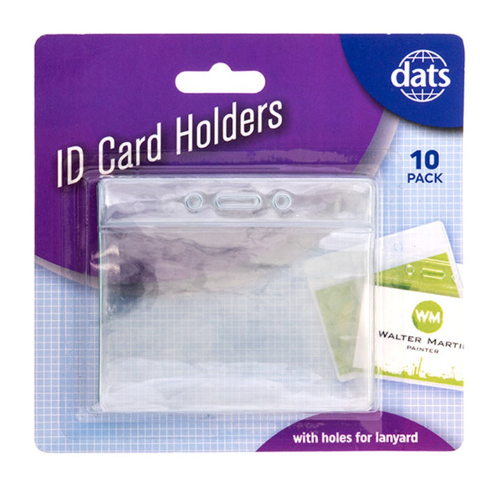 Card Holder ID Soft Horizontal 96x78mm Clear 10pk