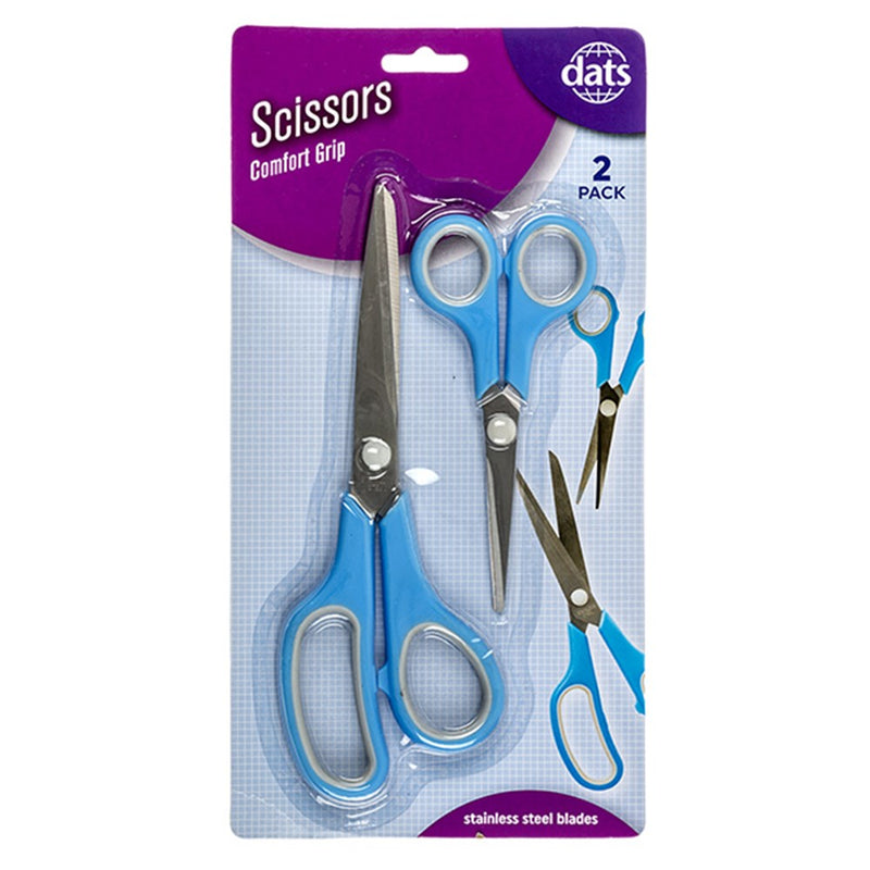 Scissors Rubber Grip 140mm 2pk