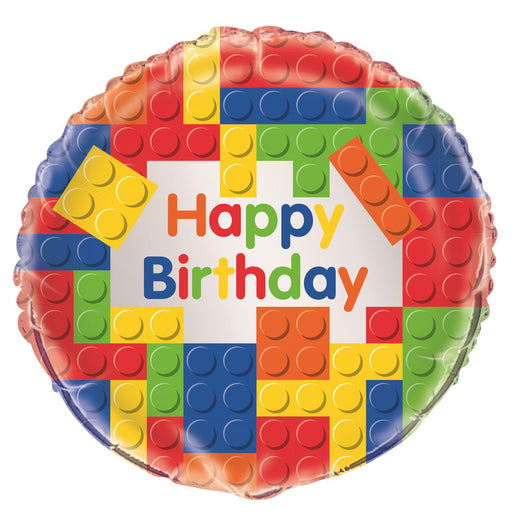 Building Blocks Birthday Foil Balloon 45cm