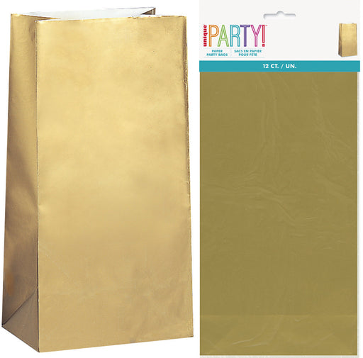 Paper Bags Gold 26cm 10pk