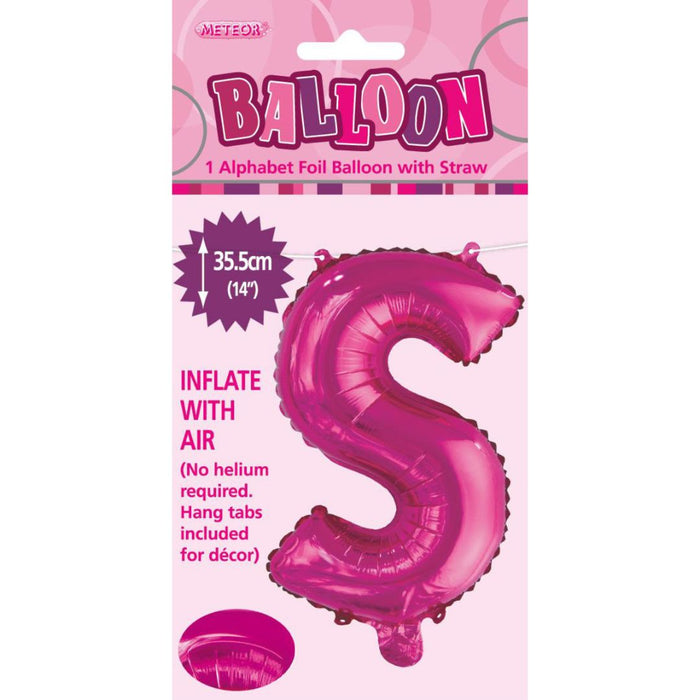Alphabet Foil Balloon 35cm Hot Pink - S