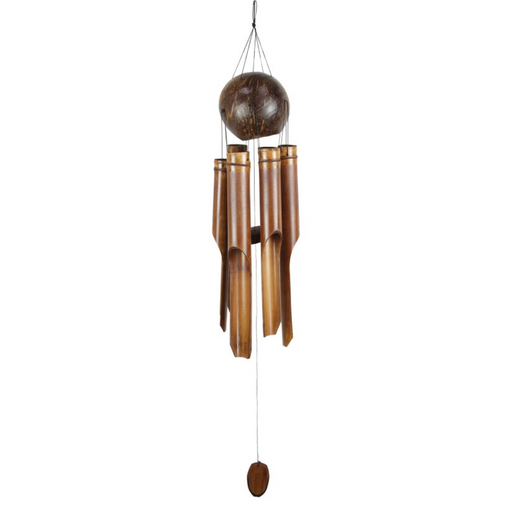 Ronis 6 Tube Bamboo Wind Chime with Coconut Ball Top