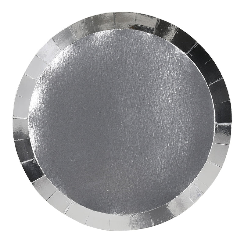 Paper Round Banquet Plate 10.5in Met Silver 10pk Five Star