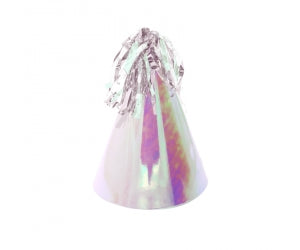 Party Hat with Paper Tassel Iridescent 10pk Five Star