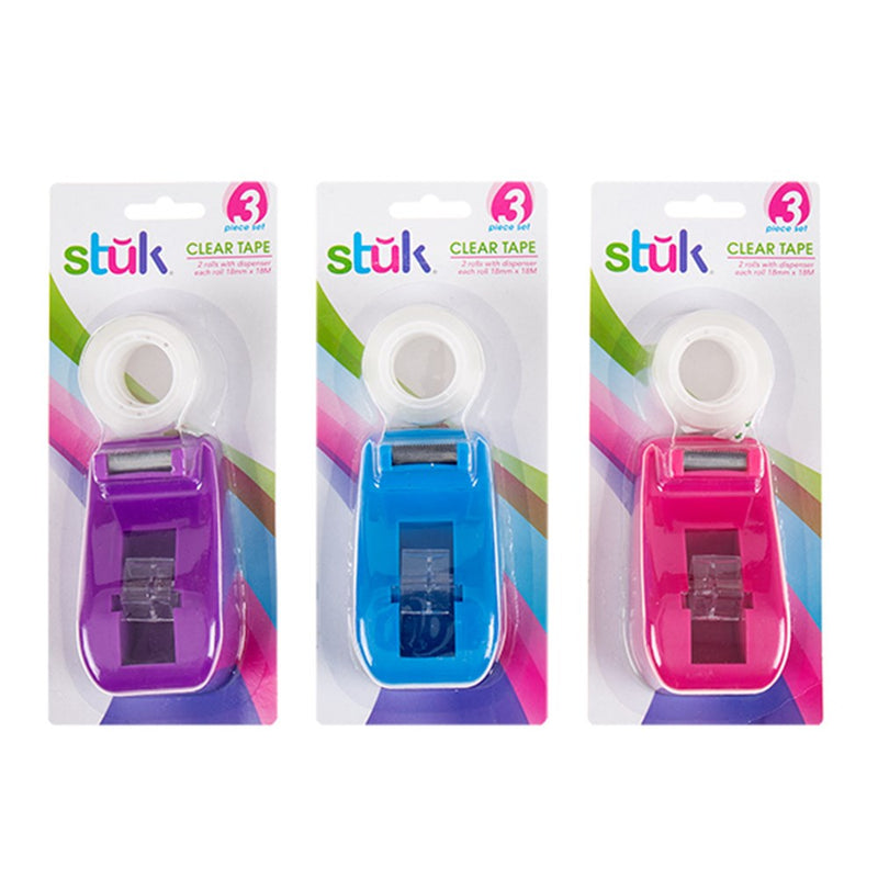 Dispenser w/ 2 Rolls Of Tape Clear 1.8cm x 1800cm