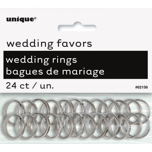 Wedding Rings Silver 24pk