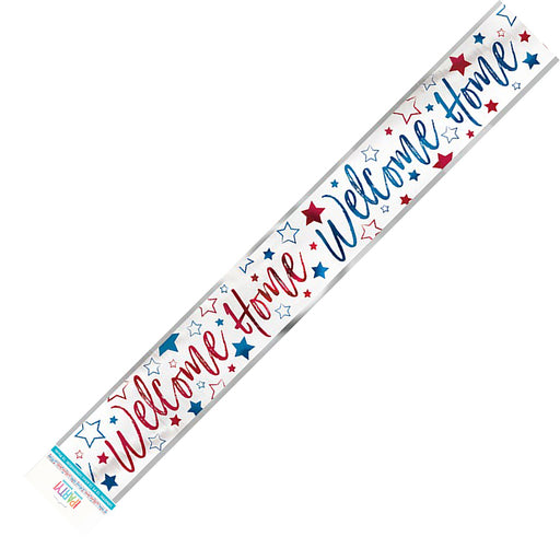 Welcome Home Foil Banner Red White Blue 365cm