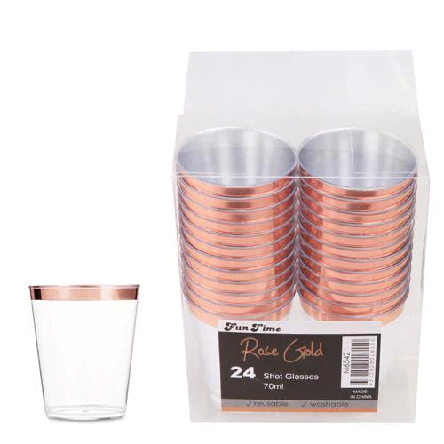 Large Shot Glasses Rose Gold 70ml (24pk)