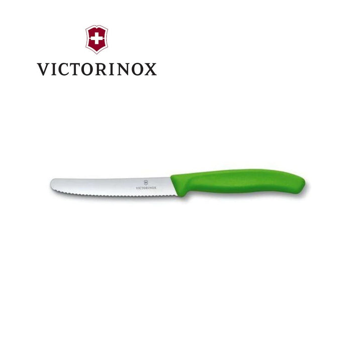 Victorinox Green Steak & Tomato Knife Wavy Edge 11cm