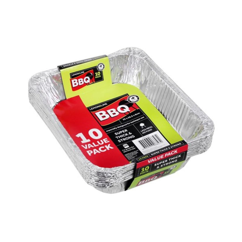 Lemon and Lime Foil Tray Rect 10Pk Pdq 32X26.5X6Cm